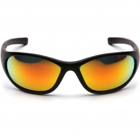 Pyramex SB3345E Zone II Safety Glasses - Matte Black Frame - Ice Orange Mirror Lens