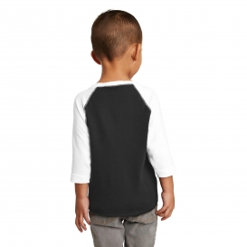 Rabbit Skins RS3330 Toddler Baseball Fine Jersey Tee - Black/White