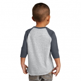 Rabbit Skins RS3330 Toddler Baseball Fine Jersey Tee - Vintage Heather/Vintage Navy