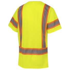 DEWALT ST11B Type R Class 3 Black Bottom Short Sleeve Safety Shirt - Yellow/Lime
