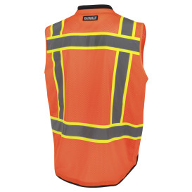 DEWALT DSV851 Type R Class 2 Heavy Duty Tech Surveyor Safety Vest - Orange