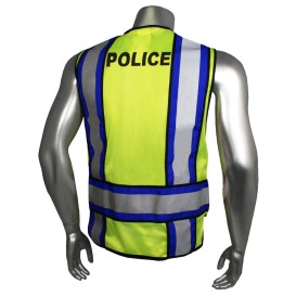 Radians LHV-207-4C-POL Type P Class 2 POLICE Safety Vest - Yellow/Blue