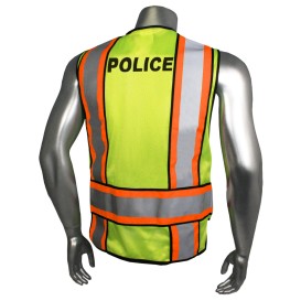 Radians LHV-207-O4C-POL Type P Class 2 POLICE Safety Vest - Yellow/Orange