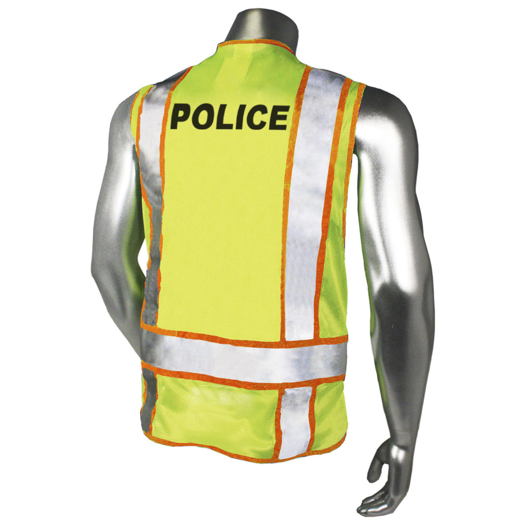 Radians LHV-207-OG-POL Type P Class 2 POLICE Safety Vest - Yellow/Orange