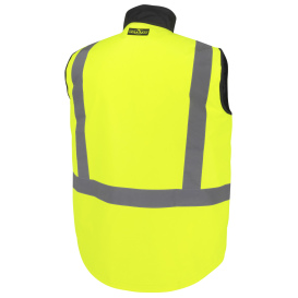 Radians SJV41B-2ZGS Type R Class 2 Hi-Vis Reversible Insulated Vest - Hi-Vis Green