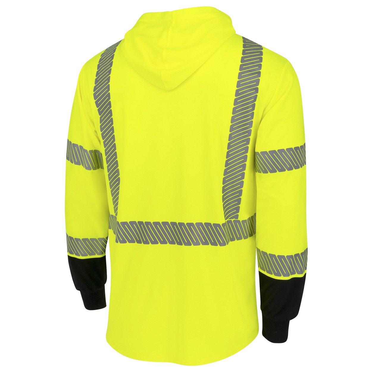 Radians ST631B-3PGS Type R Class 3 Color Blocked Long Sleeve Hooded T-Shirt - Yellow/Lime