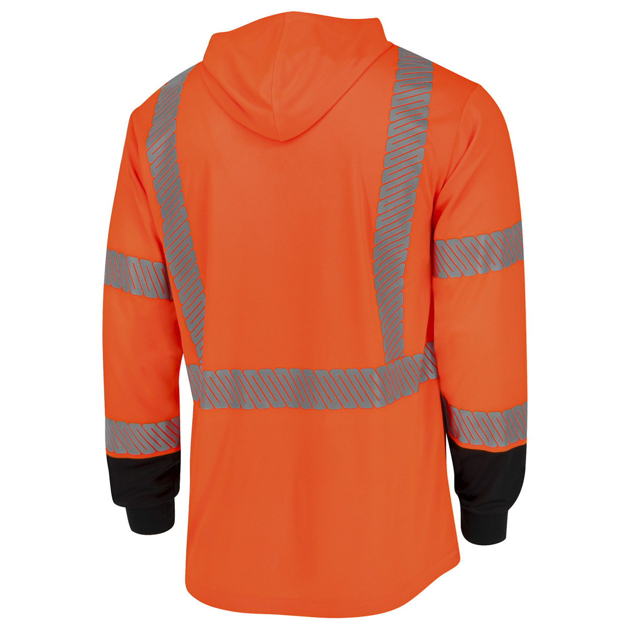 Radians ST631B-3POS Type R Class 3 Color Blocked Long Sleeve Hooded T-Shirt - Orange