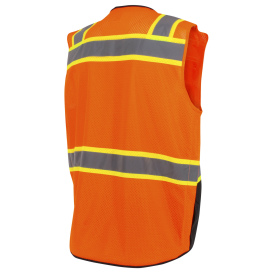 Radians SV51B-2Z Type R Class 2 Black Bottom Two-Tone Surveyor Safety Vest - Orange
