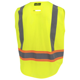 Radians SV72-2ZGM Type R Class 2 Mesh Safety Vest w/Earplug Management System - Yellow/Lime