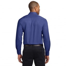 Port Authority S608ES Extended Size Long Sleeve Easy Care Shirt - Mediterranean Blue