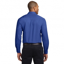 Port Authority S608ES Extended Size Long Sleeve Easy Care Shirt - Royal/Classic Navy