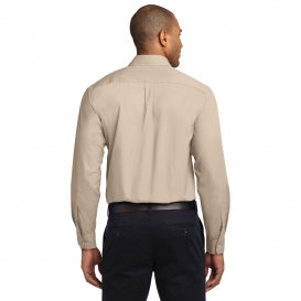Port Authority S608ES Extended Size Long Sleeve Easy Care Shirt - Stone