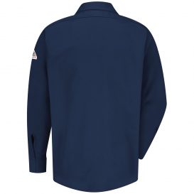 Bulwark FR SLS2 Concealed-Gripper Pocketless Work Shirt - EXCEL FR ComforTouch - Navy