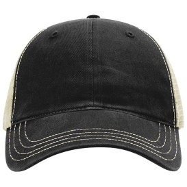 Richardson 111 Garment-Washed Trucker Cap - Black/Khaki