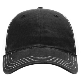 Richardson 111 Garment-Washed Trucker Cap - Black/White