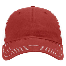 Richardson 111 Garment-Washed Trucker Cap - Red/White