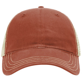 Richardson 111 Garment-Washed Trucker Cap - Texas Orange/Khaki