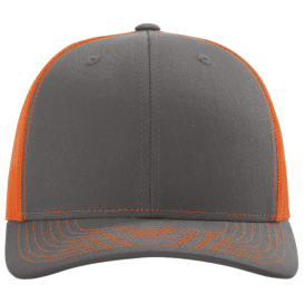 Richardson 112 Snapback Trucker Cap - Charcoal/Orange