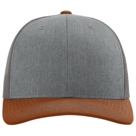 Richardson 112 Snapback Trucker Cap - Heather Grey/Charcoal/Dark Orange