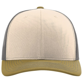 Richardson 112 Snapback Trucker Cap - Mink Beige/Charcoal/Amber Gold