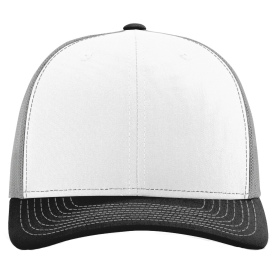 Richardson 112 Snapback Trucker Cap - White/Aluminum/Black