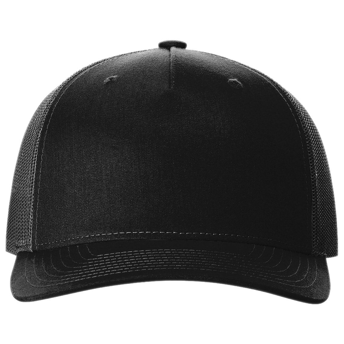 Richardson 112FP Five-Panel Trucker Cap - Black