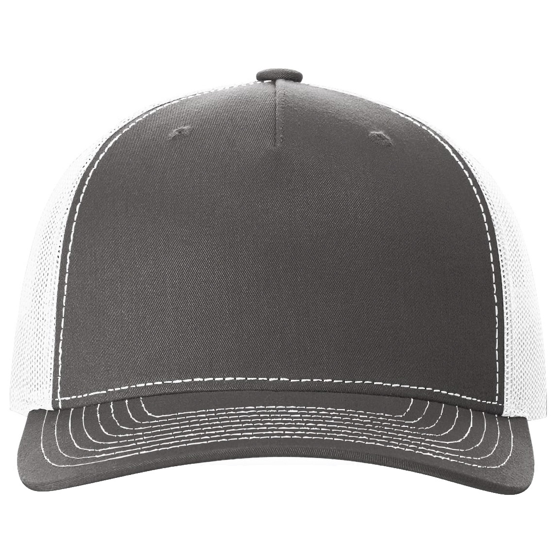 Richardson 112FP Snapback Trucker Cap - Charcoal/White