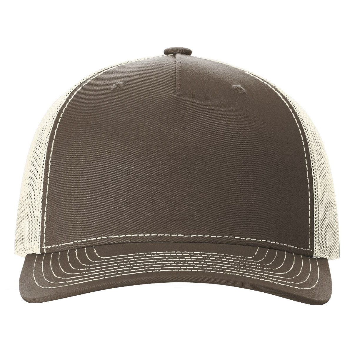 Richardson 112FP Five-Panel Trucker Cap - Chocolate Chip/Birch
