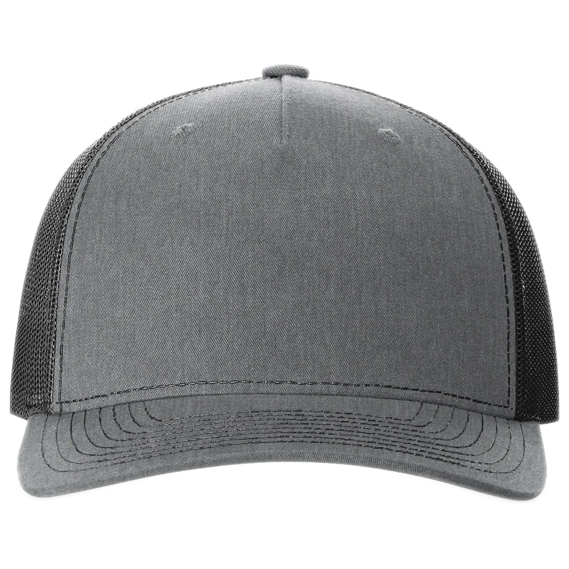 Richardson 112FP Snapback Trucker Cap - Heather Grey/Black
