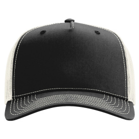 Richardson 112FPC Five-Panel Champ Trucker Cap - Black/Birch