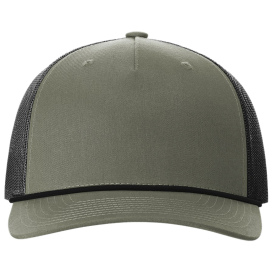 Richardson 112FPR Five Panel Trucker Rope Cap - Loden Green/Black