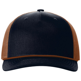 Richardson 112FPR Five-Panel with Rope Cap - Navy/Dark Orange/Dark Orange