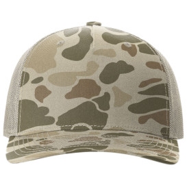 Richardson 112PFP Five Panel Printed Trucker Cap - Harvest Duck Camo/Light Tan