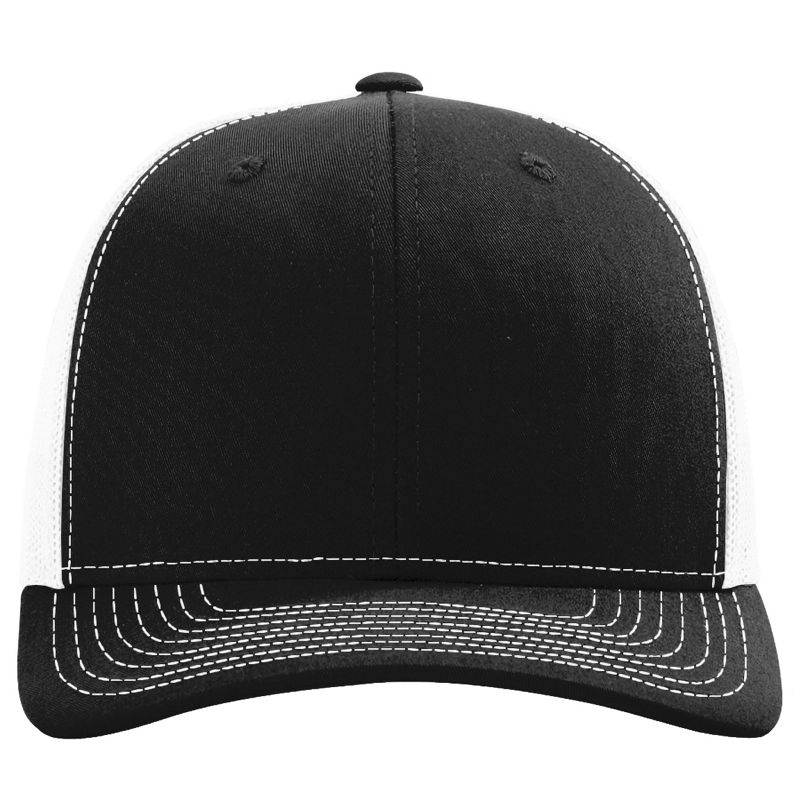 Richardson 112PL 112+ R-Flex Adjustable Trucker Cap - Black/White