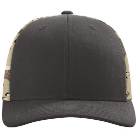 Richardson 112PM Printed Mesh-Back Trucker Cap - Brown/Desert Camo