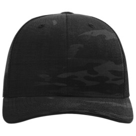 Richardson 112PT Printed Tactical Trucker Cap - Multicam Black/Black