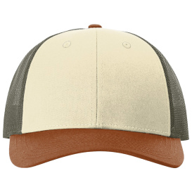 Richardson 115 Low Pro Trucker Cap - Cream/Loden/Dark Orange