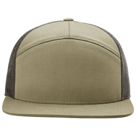 Richardson 168 Seven-Panel Trucker Cap - Pale Khaki/Brown