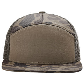 Richardson 168P Printed 7-Panel Trucker Cap - Bark Duck Camo/Brown