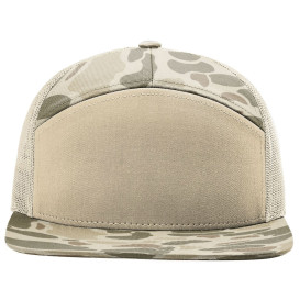 Richardson 168P Printed 7-Panel Trucker Cap - Harvest Duck Camo/Sandstone