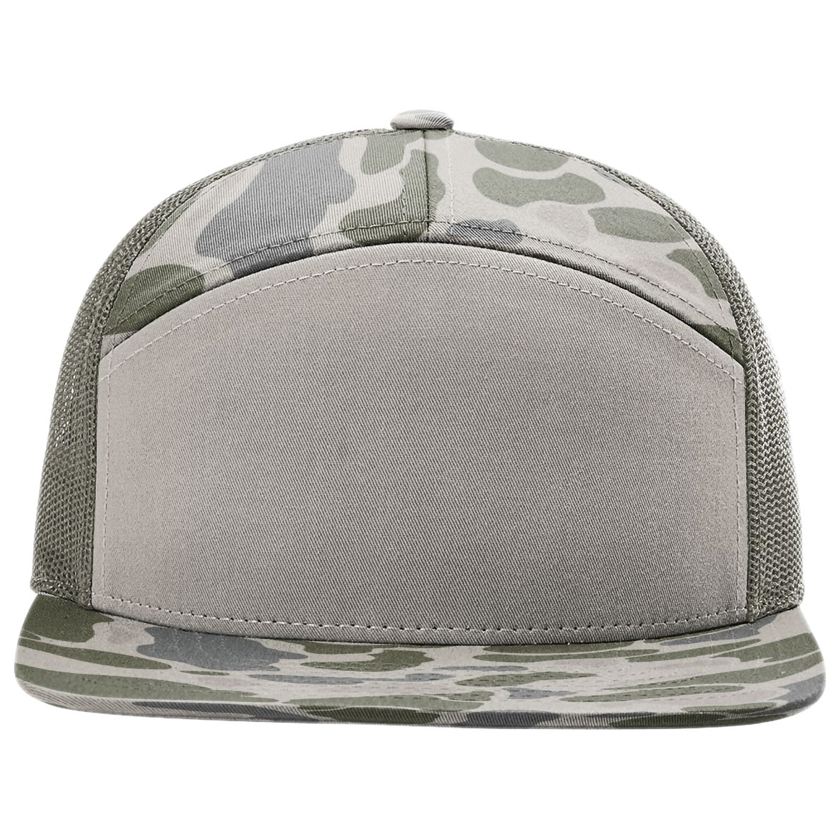 Richardson 168P Printed 7-Panel Trucker Cap - Marsh Duck Camo/Loden