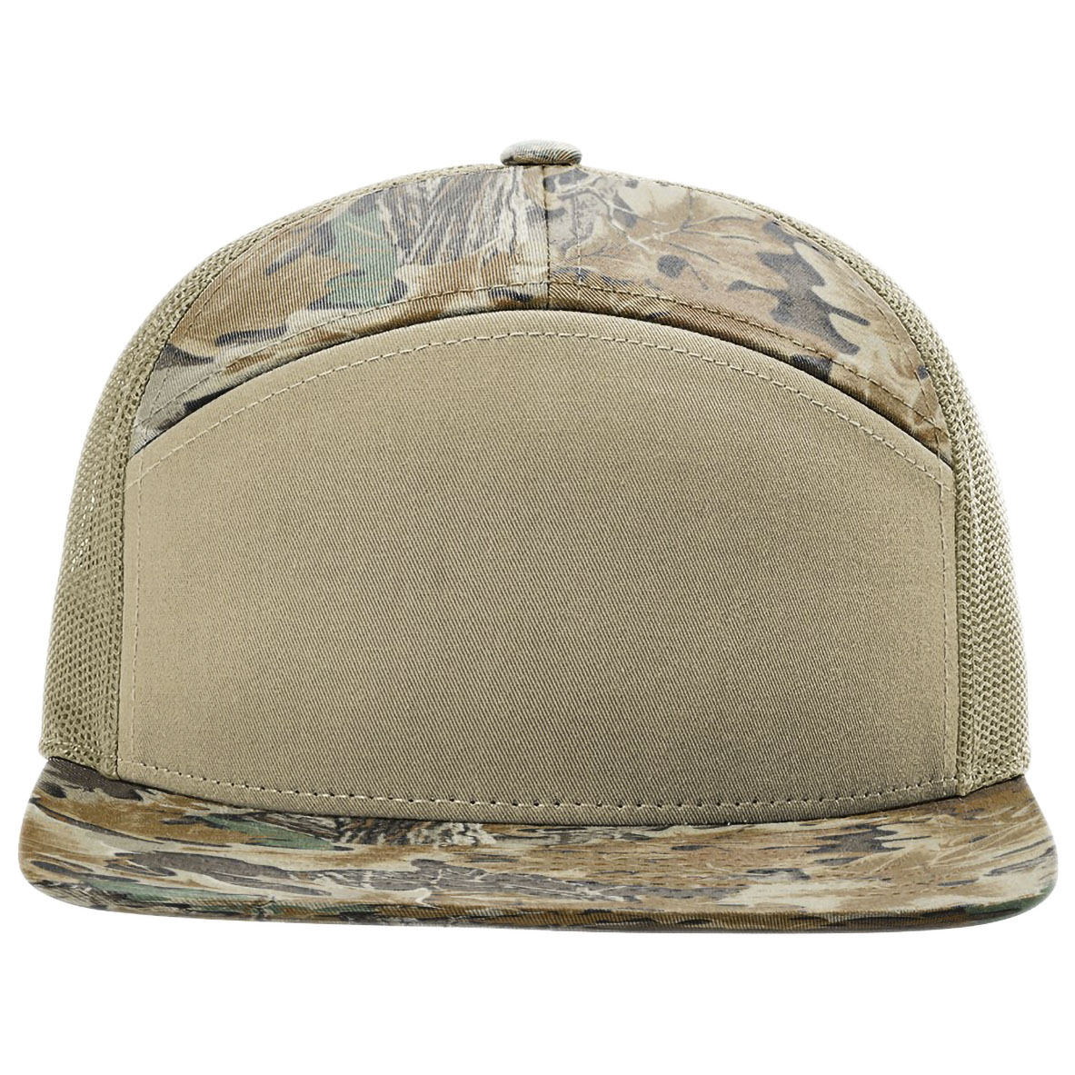 Richardson 168P Printed 7-Panel Trucker Cap - Realtree Advantage/Khaki