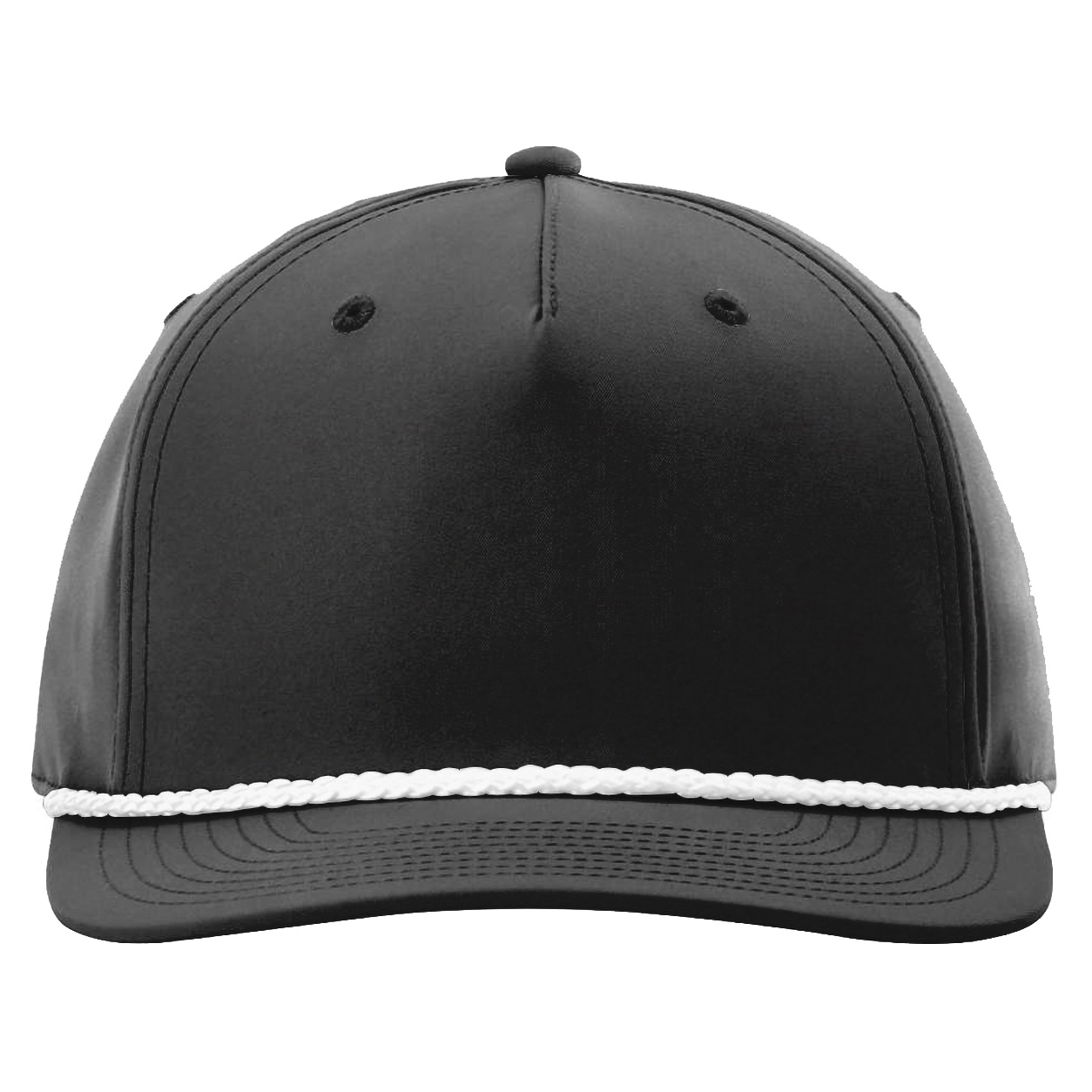 Richardson 258 Five Panel Classic Rope Cap - Black/White