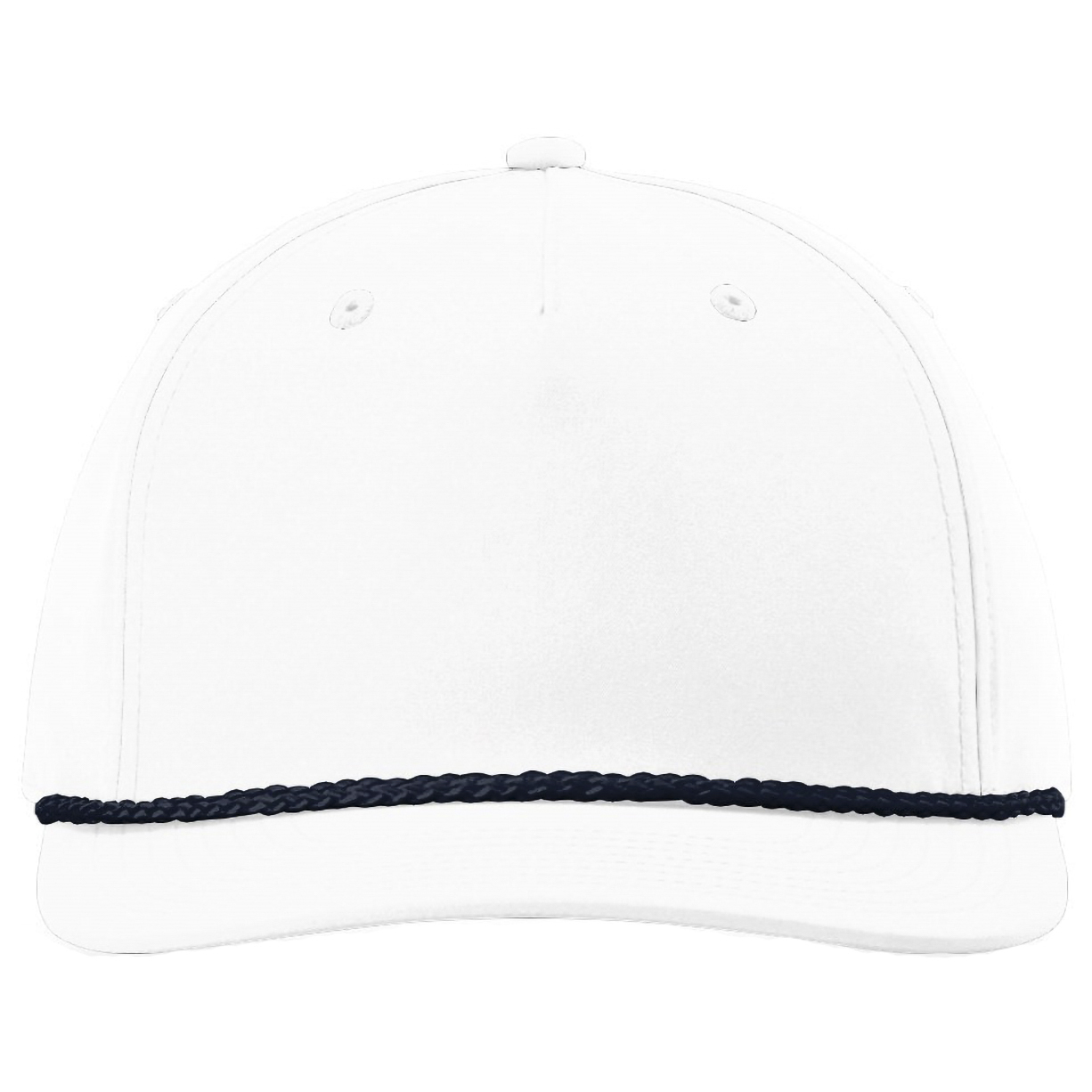 Richardson 258 Five Panel Classic Rope Cap - White/Navy
