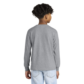 Jerzees 29BL Youth Dri-Power Active 50/50 Cotton/Poly Long Sleeve T-Shirt - Athletic Heather