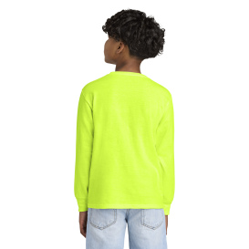 Jerzees 29BL Youth Dri-Power Active 50/50 Cotton/Poly Long Sleeve T-Shirt - Safety Green