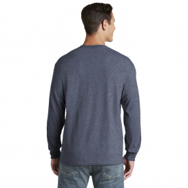 Jerzees 29LS Dri-Power 50/50 Cotton/Poly Long Sleeve T-Shirt - Vintage Heather Navy