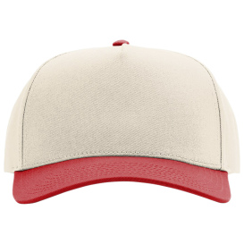Richardson 323FPC Full Fabric 5-Panel Champ Cap - Cream/Cream/Red