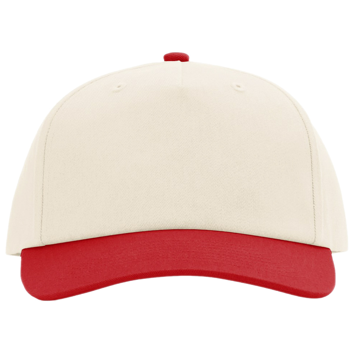 Richardson 356 Five Panel Relaxed Gramps Cap - Cream/Cream/Red