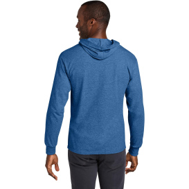 Jerzees 363LH Classics Unisex Cotton Long Sleeve Hooded T-Shirt - Retro Heather Royal